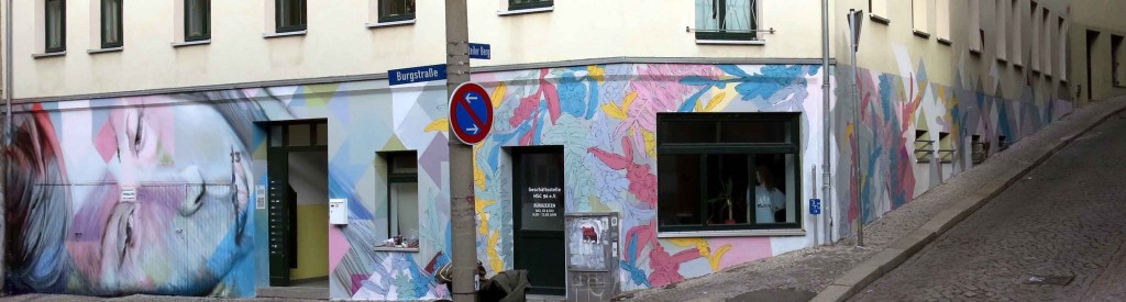 MALIWOSTOK / FREIRAUMGALERIE in Halle/Saale. Februar 2015 "leise sang Elise" und scheint mittlerweile so pha pha away.